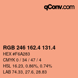 カラーコード: RGB 246 162.4 131.4 | qconv.com