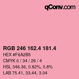 カラーコード: RGB 246 162.4 181.4 | qconv.com