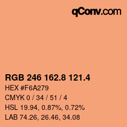 カラーコード: RGB 246 162.8 121.4 | qconv.com