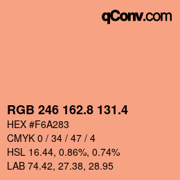カラーコード: RGB 246 162.8 131.4 | qconv.com