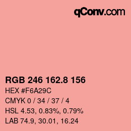 Color code: RGB 246 162.8 156 | qconv.com