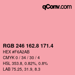 カラーコード: RGB 246 162.8 171.4 | qconv.com