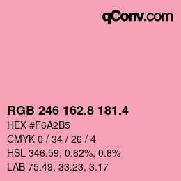 カラーコード: RGB 246 162.8 181.4 | qconv.com