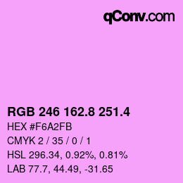 カラーコード: RGB 246 162.8 251.4 | qconv.com