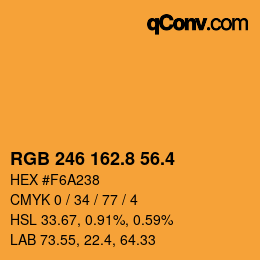カラーコード: RGB 246 162.8 56.4 | qconv.com