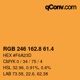 カラーコード: RGB 246 162.8 61.4 | qconv.com