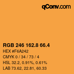 カラーコード: RGB 246 162.8 66.4 | qconv.com
