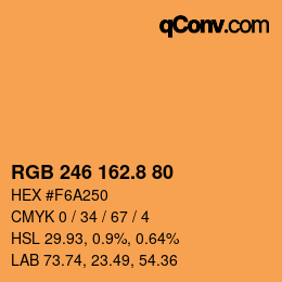 Color code: RGB 246 162.8 80 | qconv.com