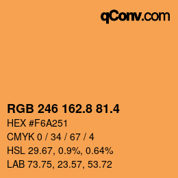 カラーコード: RGB 246 162.8 81.4 | qconv.com