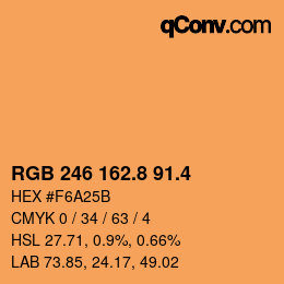 カラーコード: RGB 246 162.8 91.4 | qconv.com