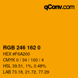 Color code: RGB 246 162 0 | qconv.com