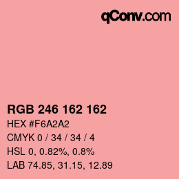 Color code: RGB 246 162 162 | qconv.com