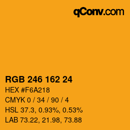 Color code: RGB 246 162 24 | qconv.com