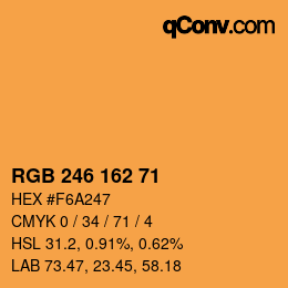 Color code: RGB 246 162 71 | qconv.com