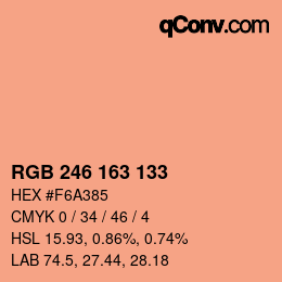 カラーコード: RGB 246 163 133 | qconv.com