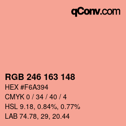 颜色代码: RGB 246 163 148 | qconv.com
