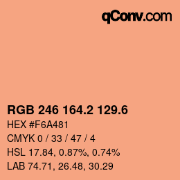 カラーコード: RGB 246 164.2 129.6 | qconv.com