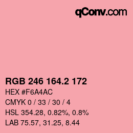 カラーコード: RGB 246 164.2 172 | qconv.com