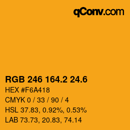カラーコード: RGB 246 164.2 24.6 | qconv.com