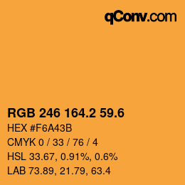 カラーコード: RGB 246 164.2 59.6 | qconv.com