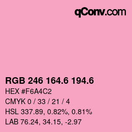 カラーコード: RGB 246 164.6 194.6 | qconv.com
