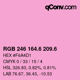 カラーコード: RGB 246 164.6 209.6 | qconv.com