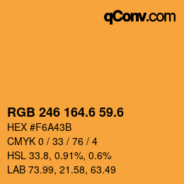カラーコード: RGB 246 164.6 59.6 | qconv.com