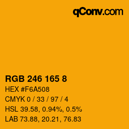 Color code: RGB 246 165 8 | qconv.com