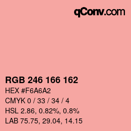 Color code: RGB 246 166 162 | qconv.com