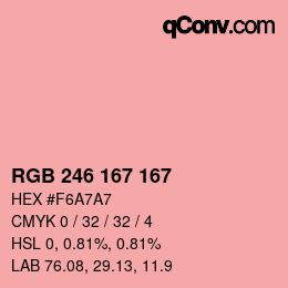 Color code: RGB 246 167 167 | qconv.com