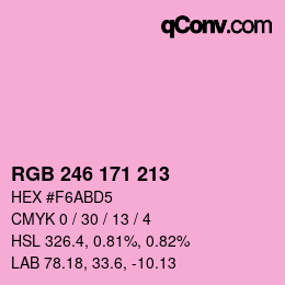 Color code: RGB 246 171 213 | qconv.com