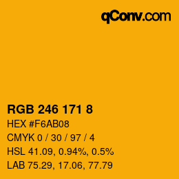 Color code: RGB 246 171 8 | qconv.com