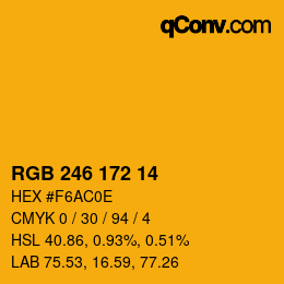 カラーコード: RGB 246 172 14 | qconv.com