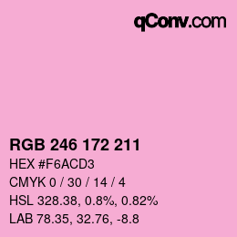Color code: RGB 246 172 211 | qconv.com