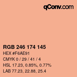 Code couleur: RGB 246 174 145 | qconv.com