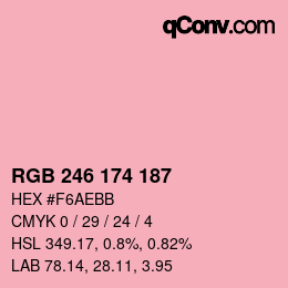 Color code: RGB 246 174 187 | qconv.com