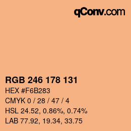 カラーコード: RGB 246 178 131 | qconv.com