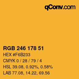 Código de color: RGB 246 178 51 | qconv.com