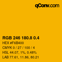 カラーコード: RGB 246 180.8 0.4 | qconv.com