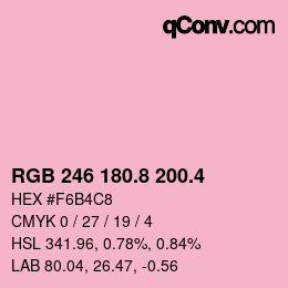 カラーコード: RGB 246 180.8 200.4 | qconv.com