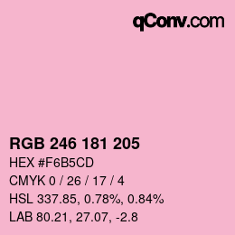 颜色代码: RGB 246 181 205 | qconv.com