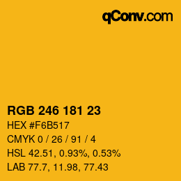 Color code: RGB 246 181 23 | qconv.com