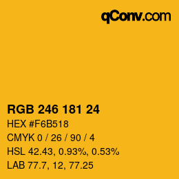 Color code: RGB 246 181 24 | qconv.com