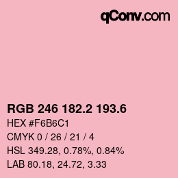 カラーコード: RGB 246 182.2 193.6 | qconv.com