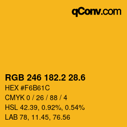 カラーコード: RGB 246 182.2 28.6 | qconv.com
