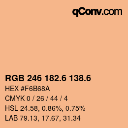 カラーコード: RGB 246 182.6 138.6 | qconv.com