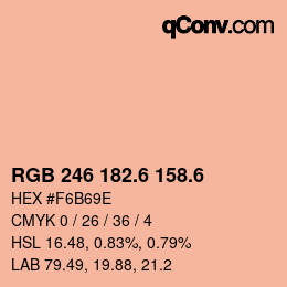 カラーコード: RGB 246 182.6 158.6 | qconv.com