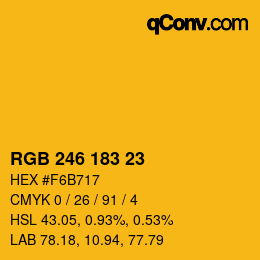 Color code: RGB 246 183 23 | qconv.com