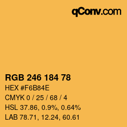 颜色代码: RGB 246 184 78 | qconv.com