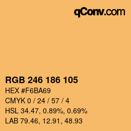 Color code: RGB 246 186 105 | qconv.com